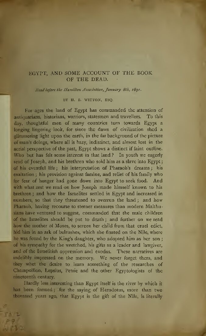 Egypt and some account of the Book of the dead, by Witton, H. B (1891) — Henry B. Witton (1831–1921)